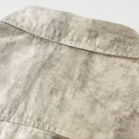Overhemd heren | Casual overhemd met print en borstzak