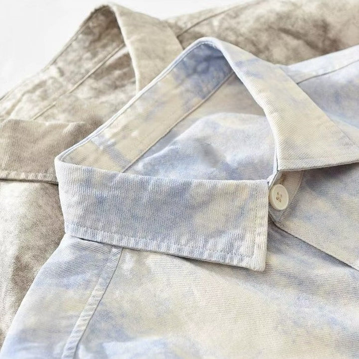 Overhemd heren | Casual overhemd met print en borstzak