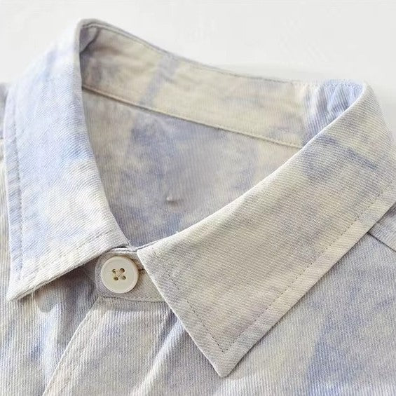 Overhemd heren | Casual overhemd met print en borstzak