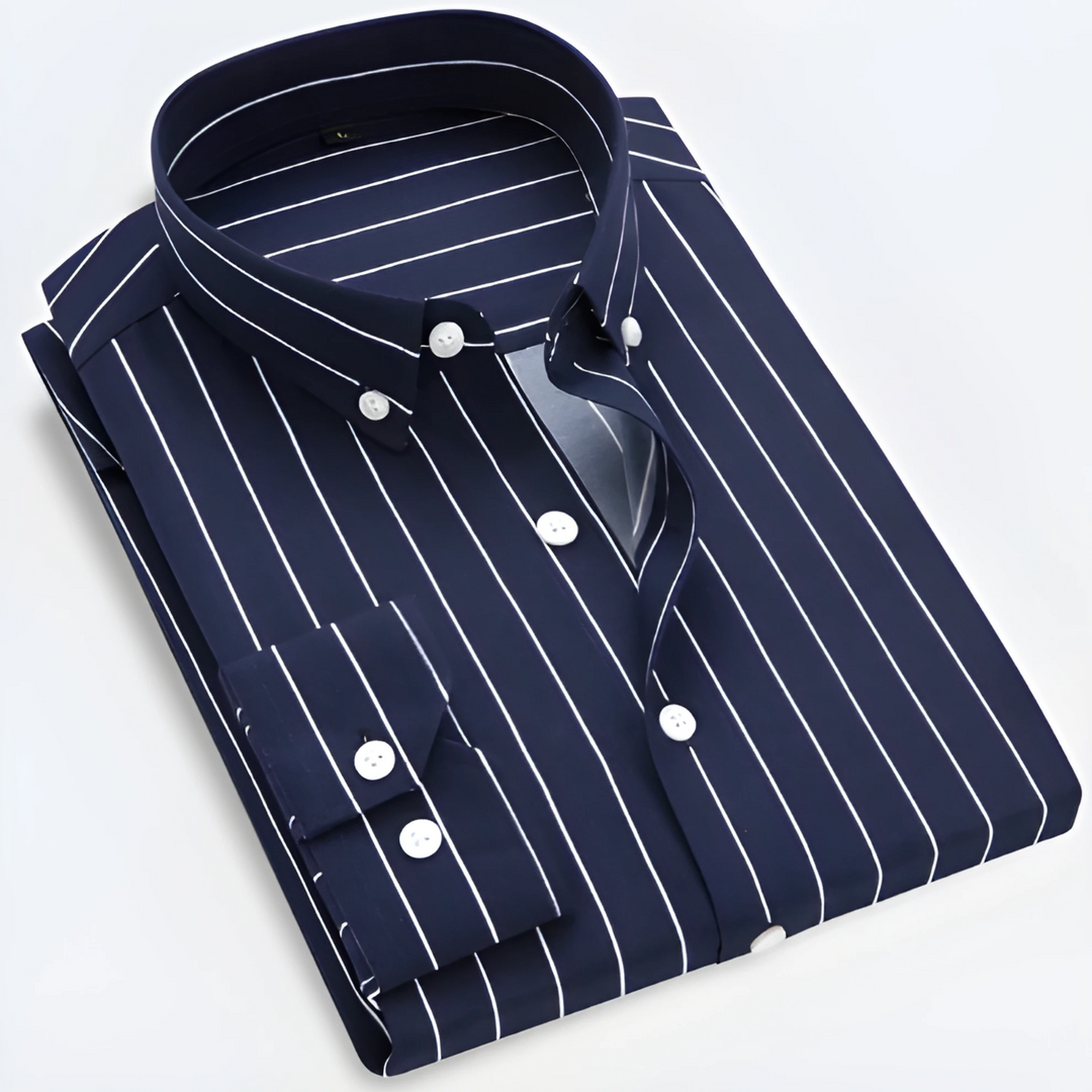 Overhemd heren | Gestreept shirt met lange mouw