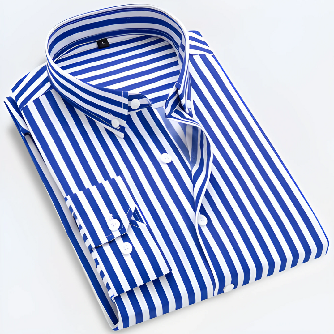 Overhemd heren | Gestreept shirt met lange mouw
