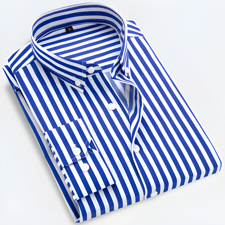 Overhemd heren | Gestreept shirt met lange mouw