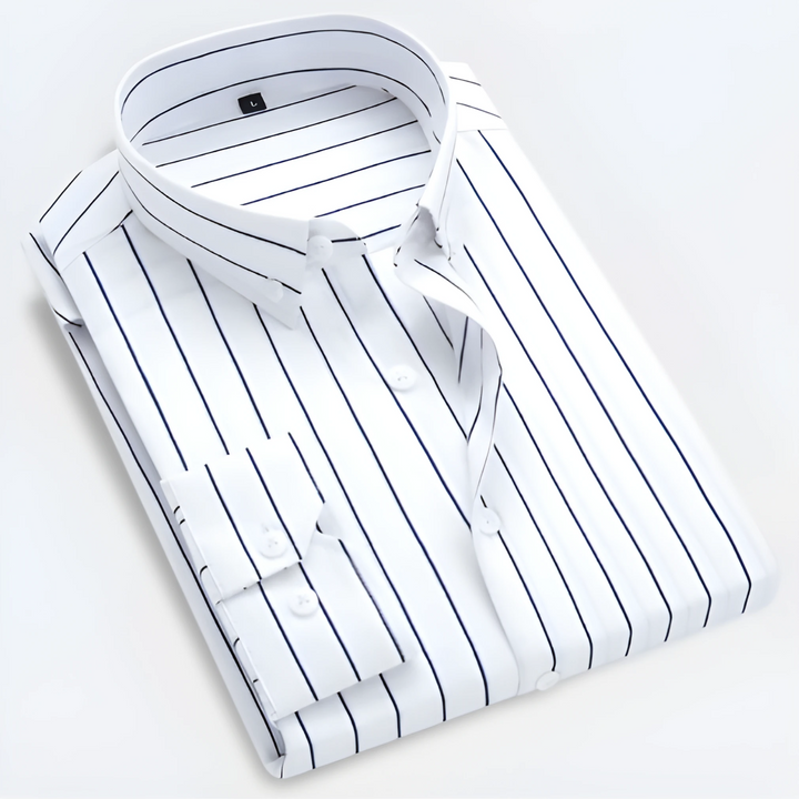 Overhemd heren | Gestreept shirt met lange mouw