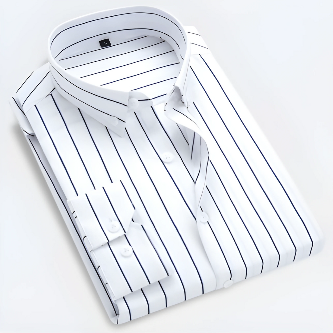 Overhemd heren | Gestreept shirt met lange mouw