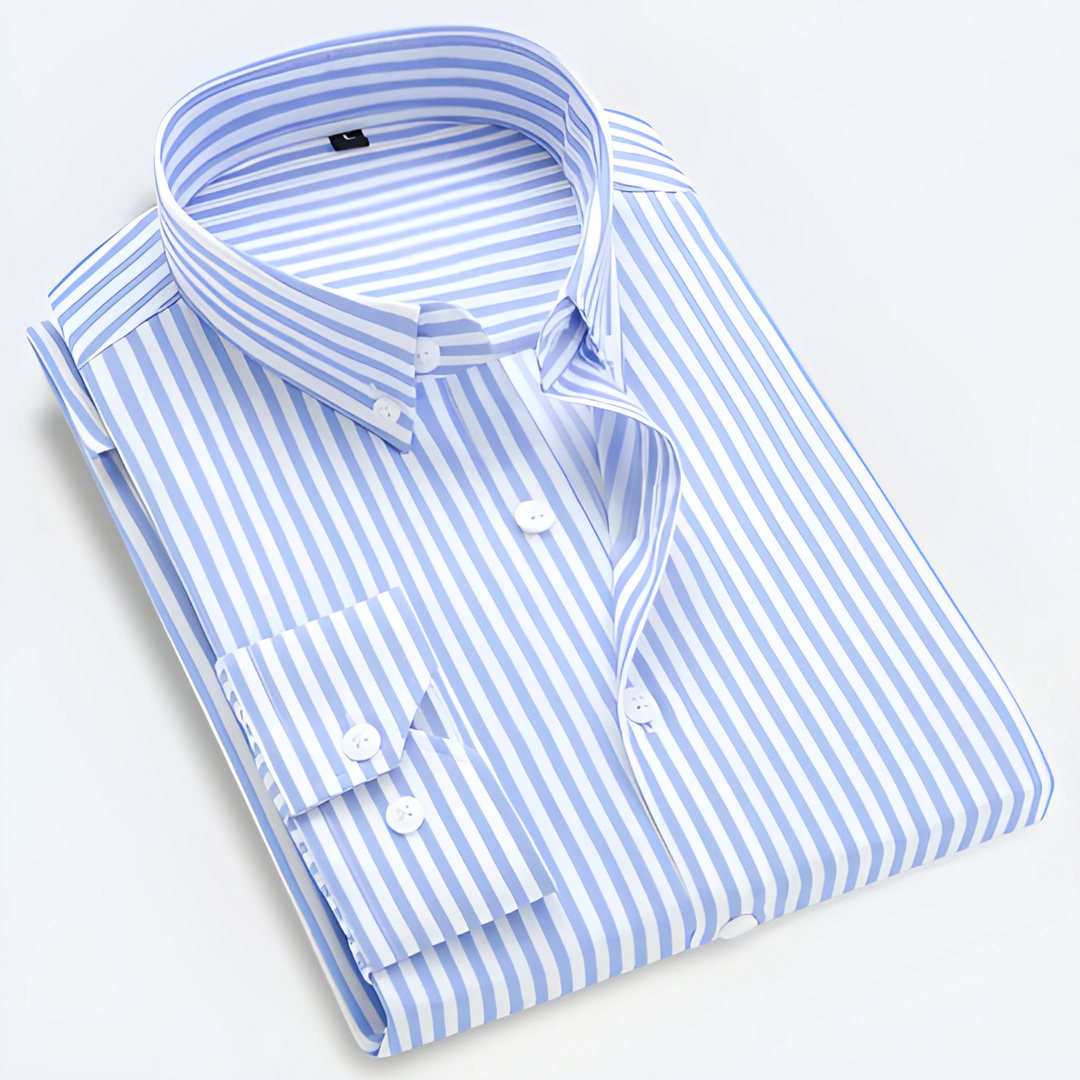 Overhemd heren | Gestreept shirt met lange mouw