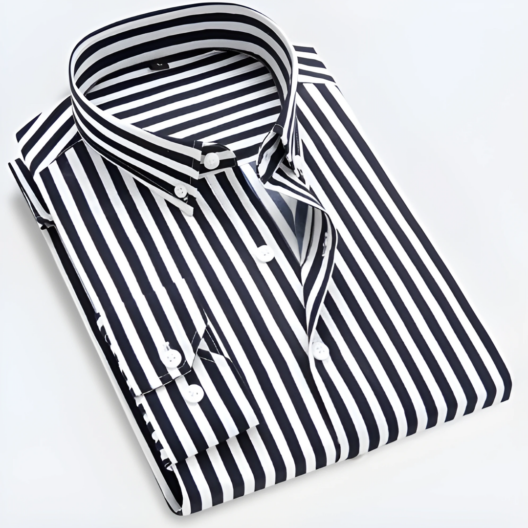 Overhemd heren | Gestreept shirt met lange mouw