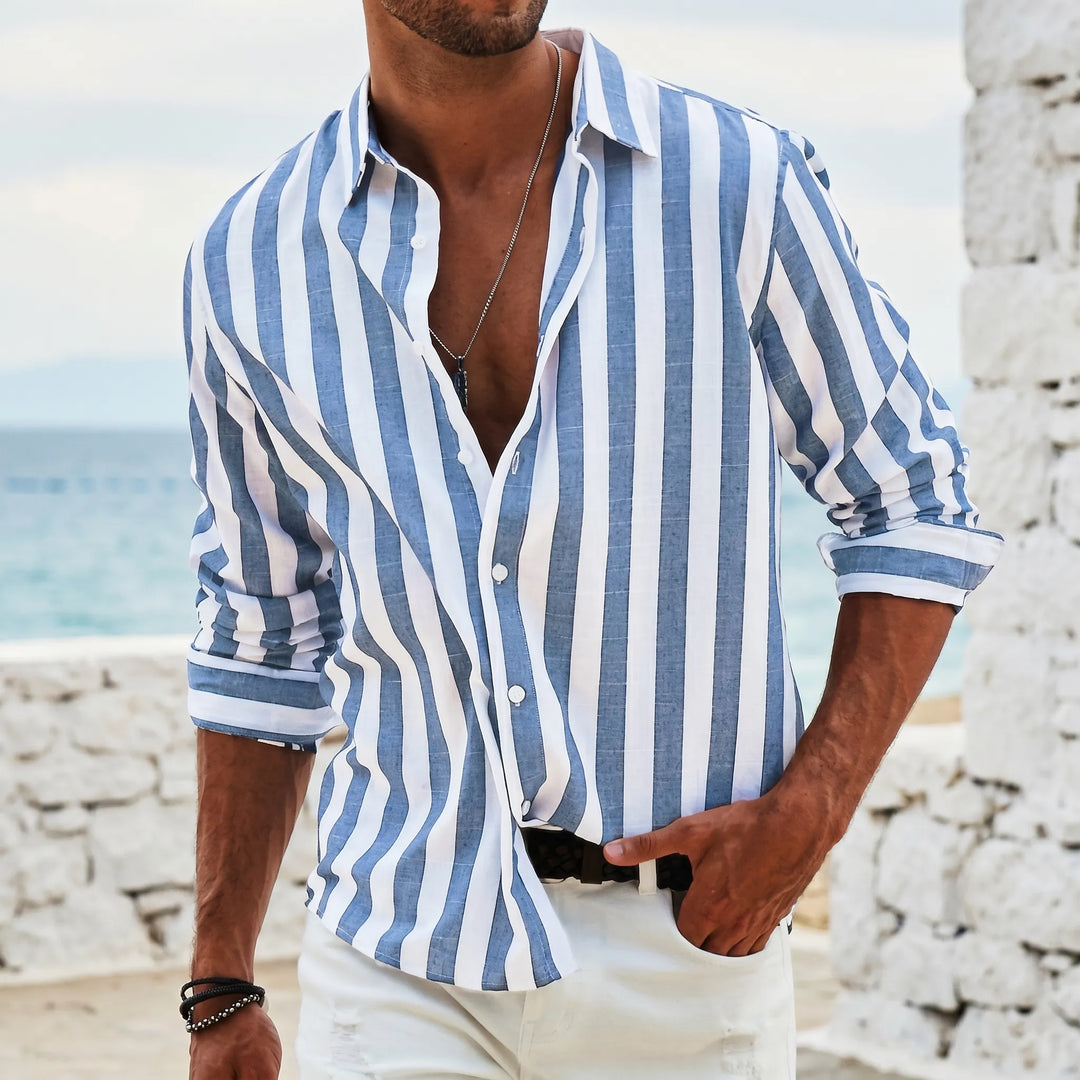 Overhemd heren | Gestreept zomer shirt