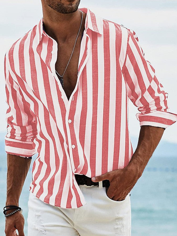 Overhemd heren | Gestreept zomer shirt