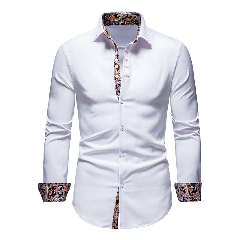 Overhemd heren | Overhemd met paisley print en lange mouw