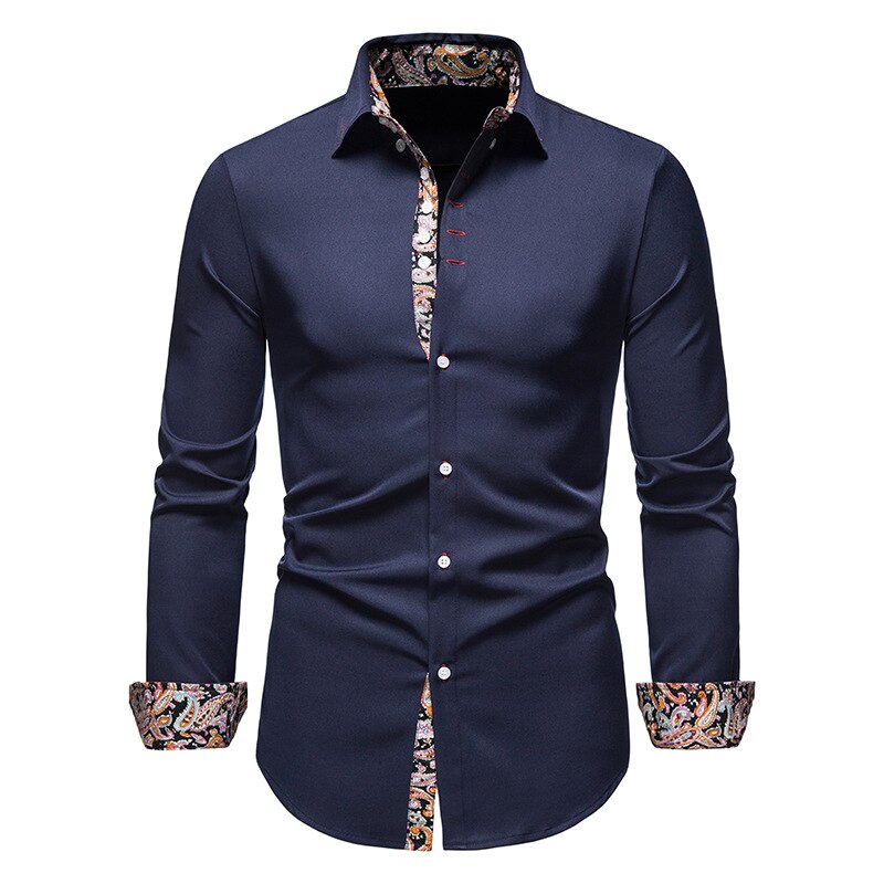 Overhemd heren | Overhemd met paisley print en lange mouw