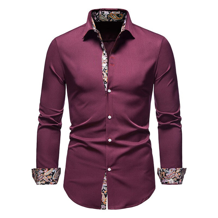Overhemd heren | Overhemd met paisley print en lange mouw