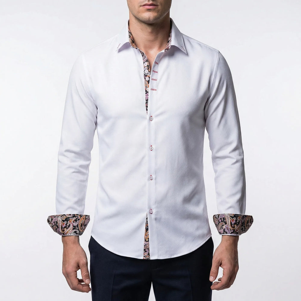 Overhemd heren | Overhemd met paisley print en lange mouw