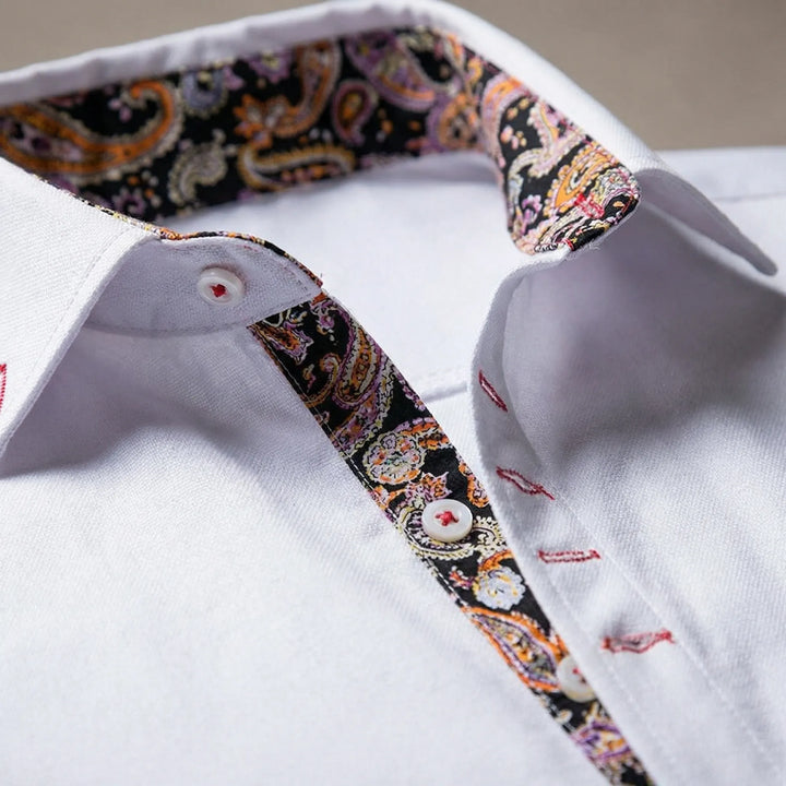 Overhemd heren | Overhemd met paisley print en lange mouw