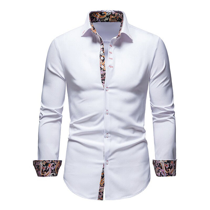 Overhemd heren | Overhemd met paisley print en lange mouw