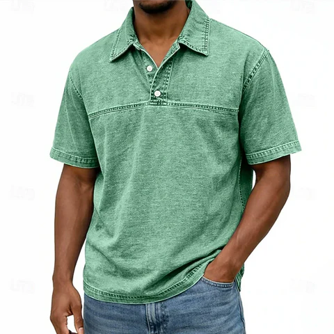 Overhemd heren | Vintage zomer shirt met knopen