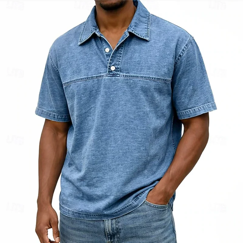 Overhemd heren | Vintage zomer shirt met knopen