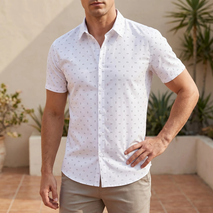 Overhemd heren | Zomer overhemd met subtiele print