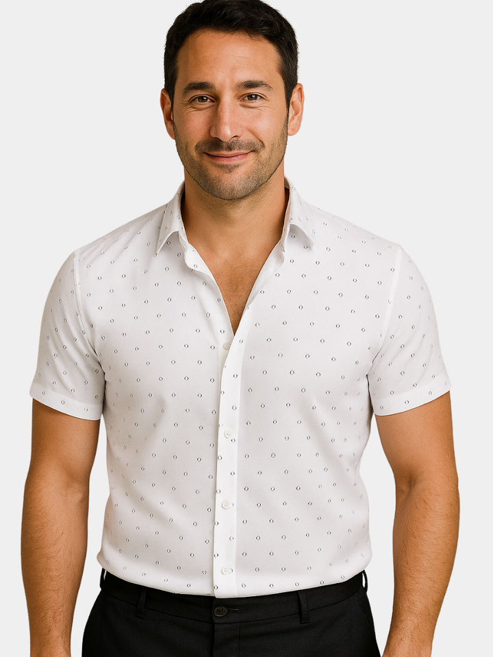 Overhemd heren | Zomer overhemd met subtiele print