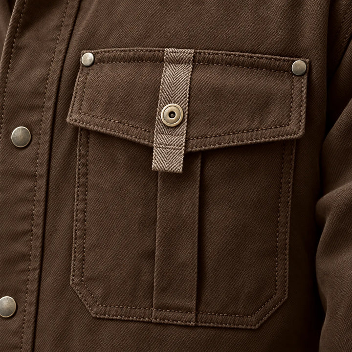 Overshirt heren | Jas met borstzakken en geruite voering