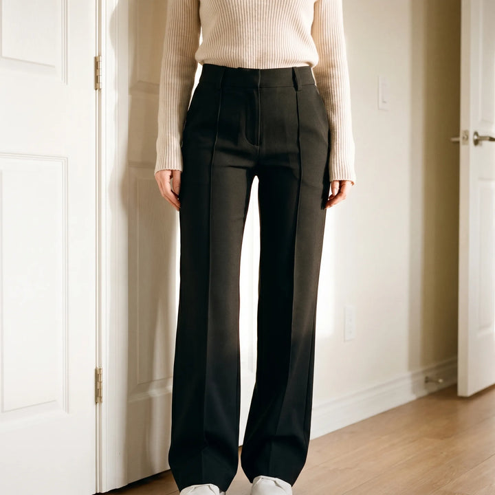 Pantalon dames | High waist broek met rechte pijpen