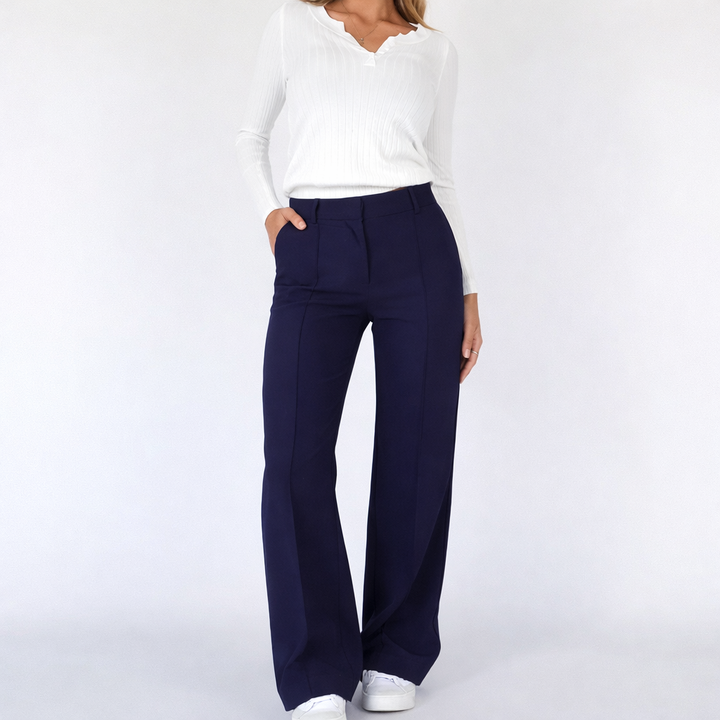 Pantalon dames | High waist broek met rechte pijpen