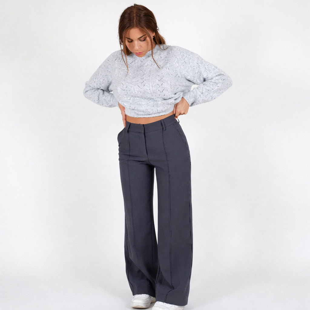 Pantalon dames | High waist broek met rechte pijpen