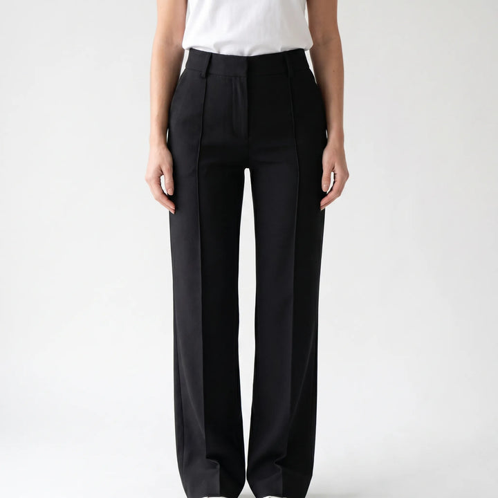 Pantalon dames | High waist broek met rechte pijpen