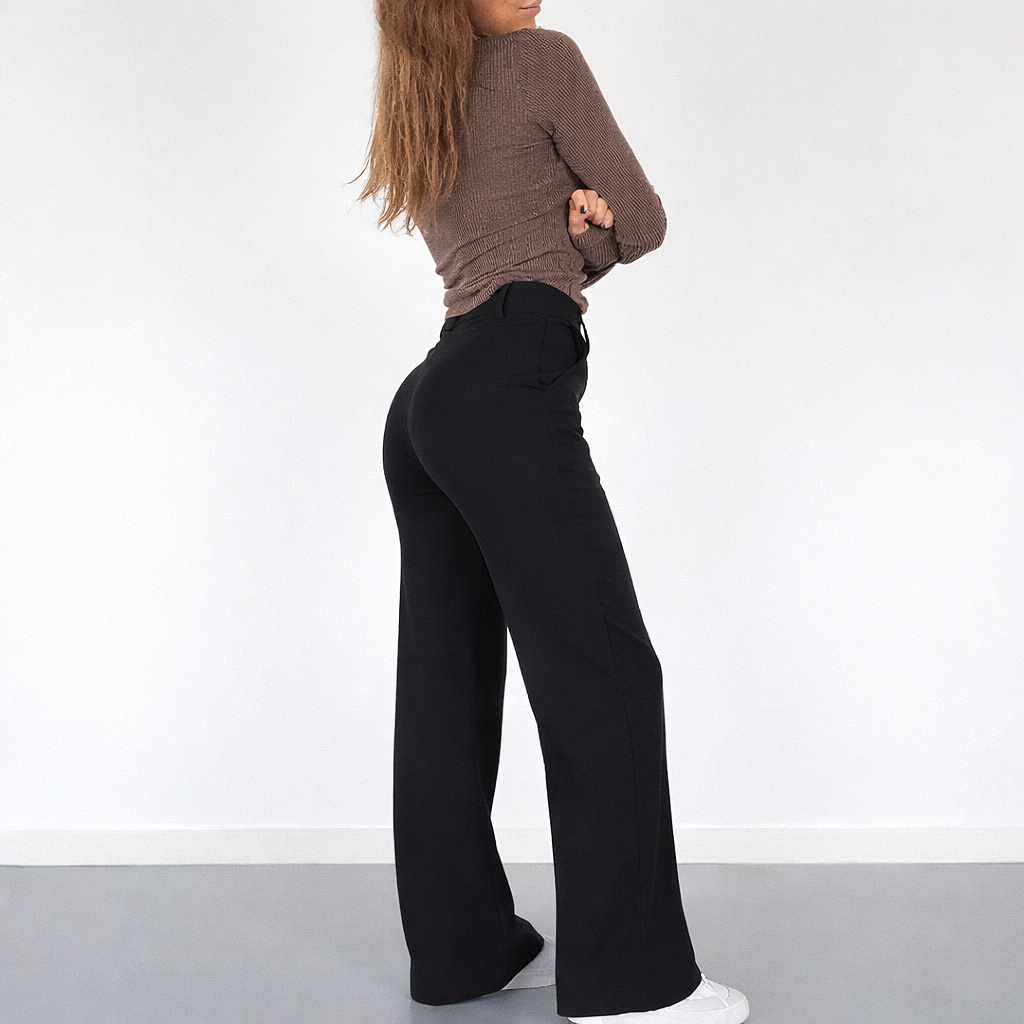 Pantalon dames | High waist broek met rechte pijpen