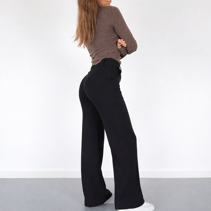 Pantalon dames | High waist broek met rechte pijpen