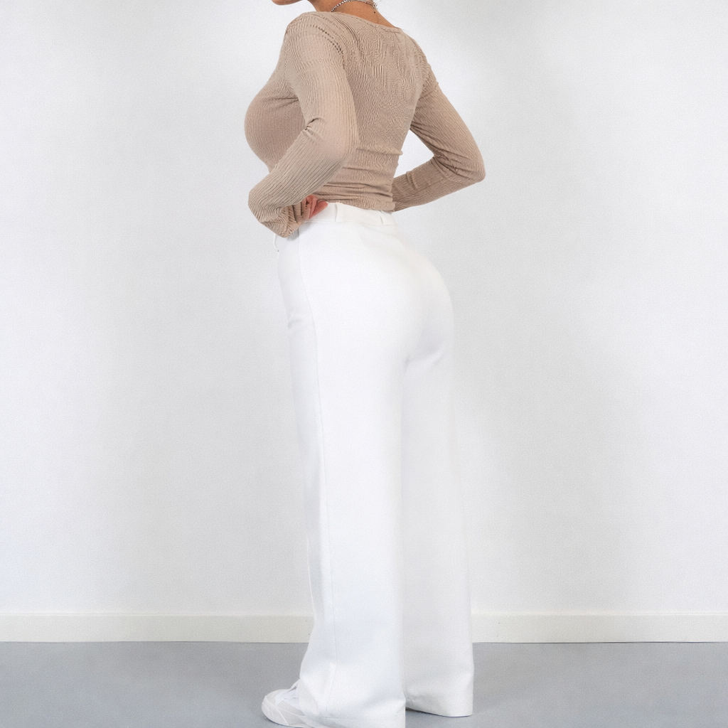 Pantalon dames | High waist broek met rechte pijpen
