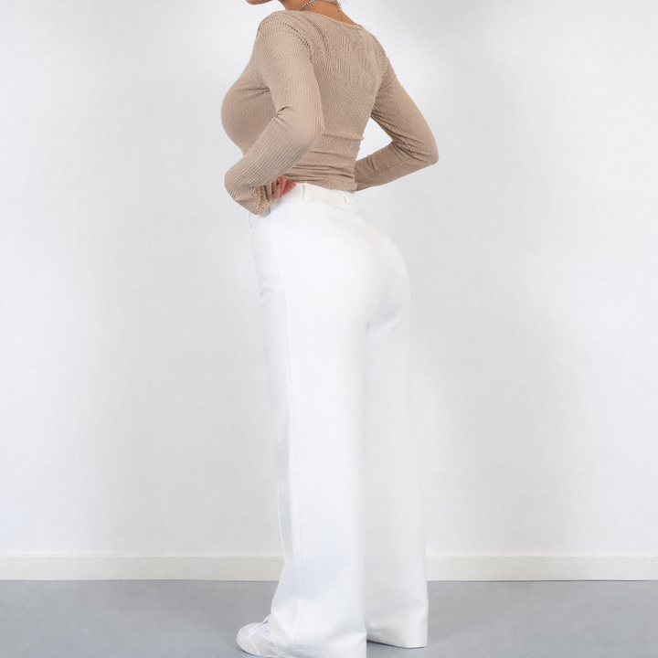 Pantalon dames | High waist broek met rechte pijpen