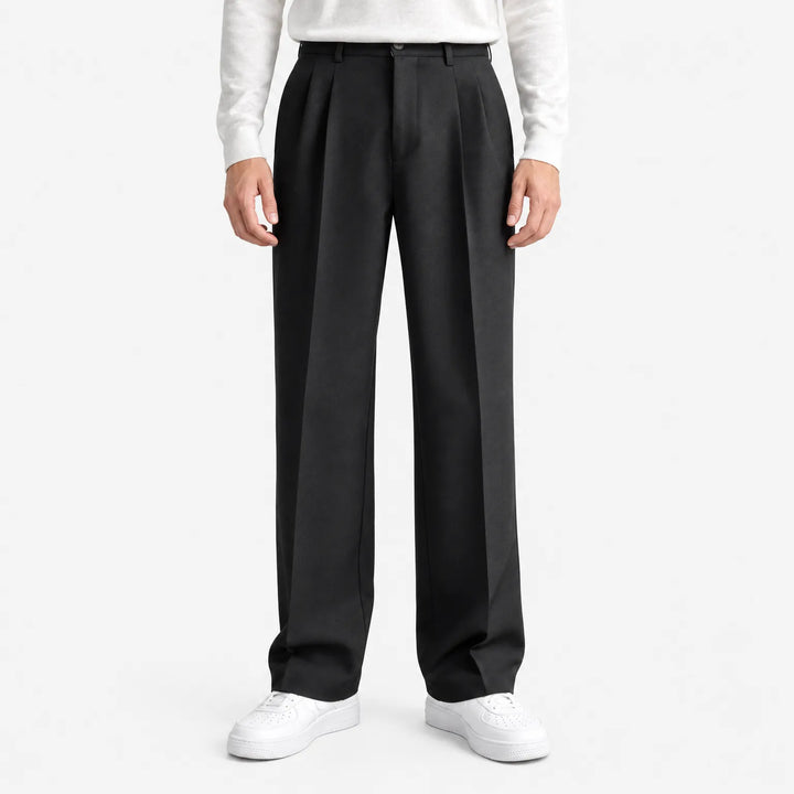 Pantalon heren | Nette broek met plooien en rechte pijp