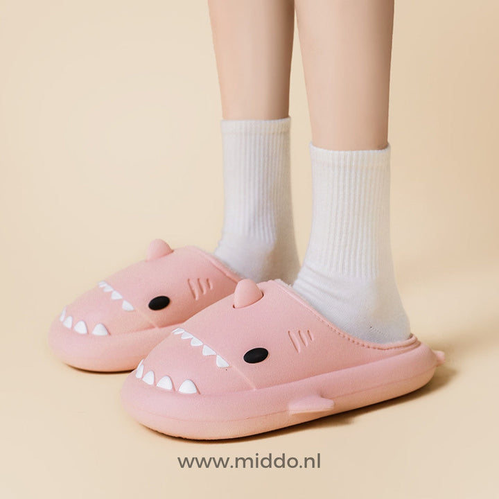 Pantoffels | Warme haaien slippers met zachte voering
