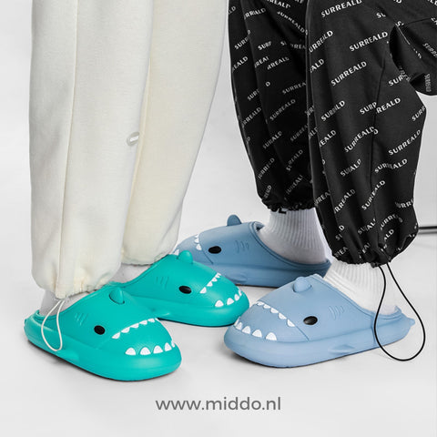 Pantoffels | Warme haaien slippers met zachte voering