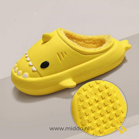 Pantoffels | Warme haaien slippers met zachte voering