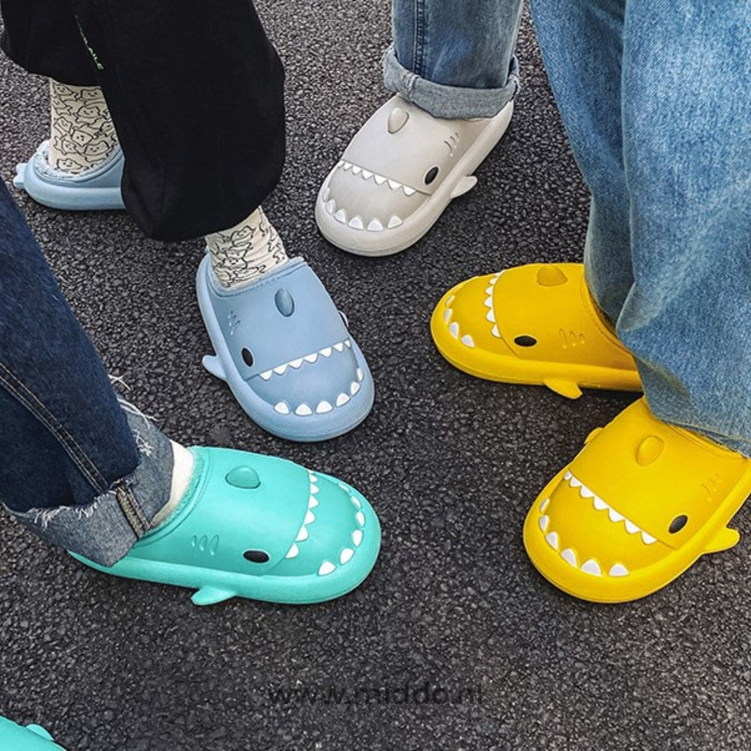 Pantoffels | Warme haaien slippers met zachte voering