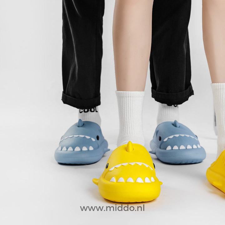 Pantoffels | Warme haaien slippers met zachte voering