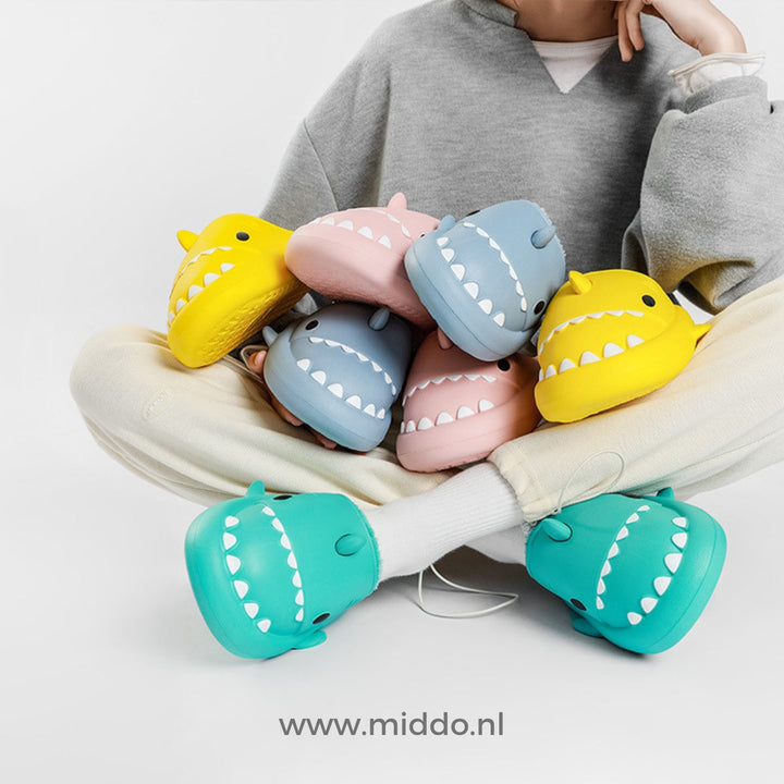 Pantoffels | Warme haaien slippers met zachte voering