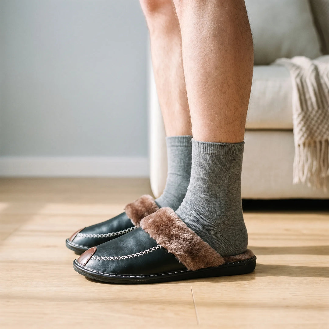 Pantoffels dames | Warme gevoerde pantoffels met open hiel