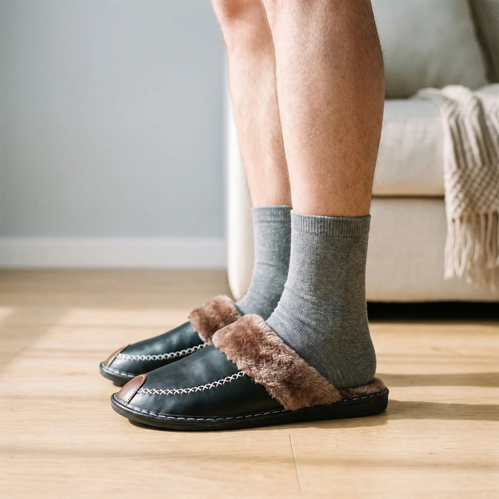Pantoffels dames | Warme gevoerde pantoffels met open hiel