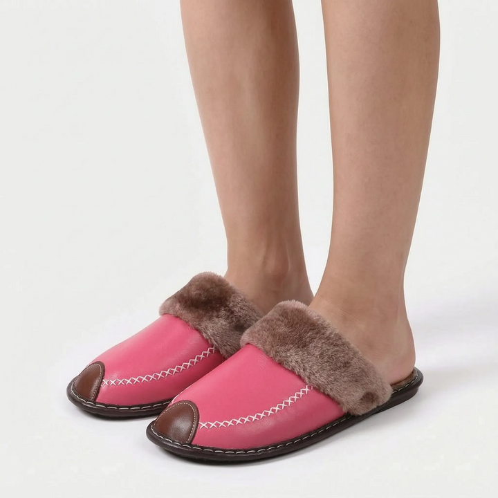 Pantoffels dames | Warme gevoerde pantoffels met open hiel
