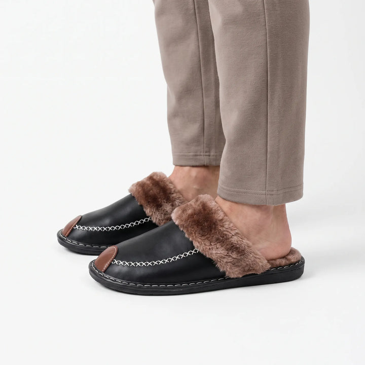 Pantoffels dames | Warme gevoerde pantoffels met open hiel