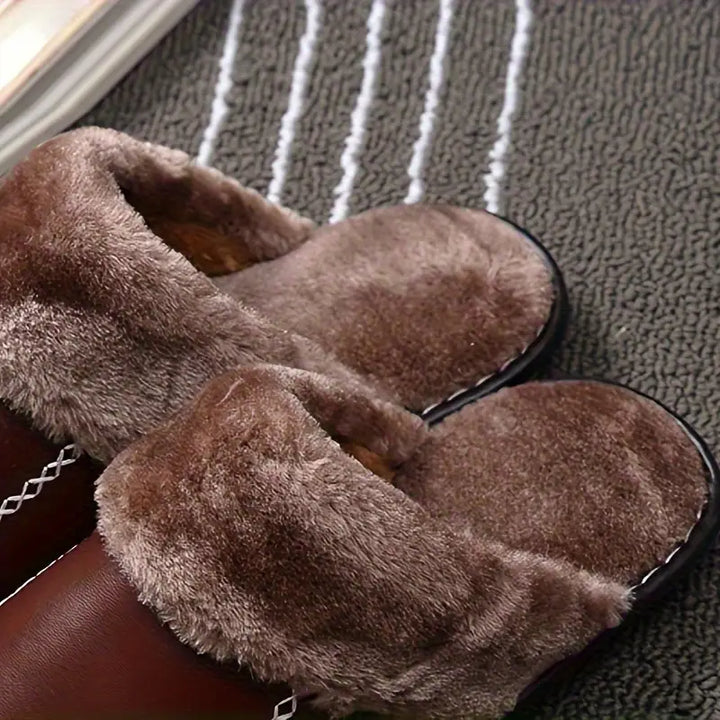 Pantoffels dames | Warme gevoerde pantoffels met open hiel