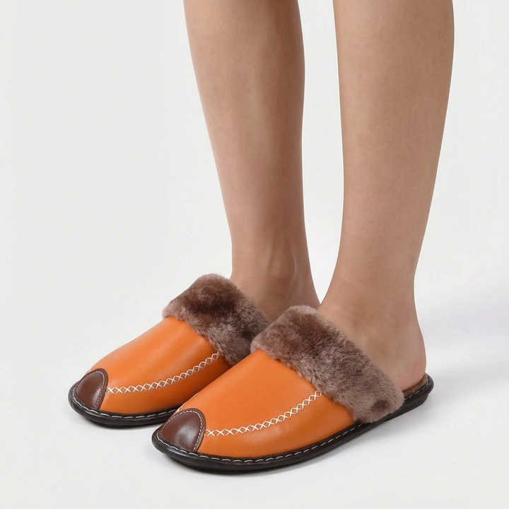 Pantoffels dames | Warme gevoerde pantoffels met open hiel
