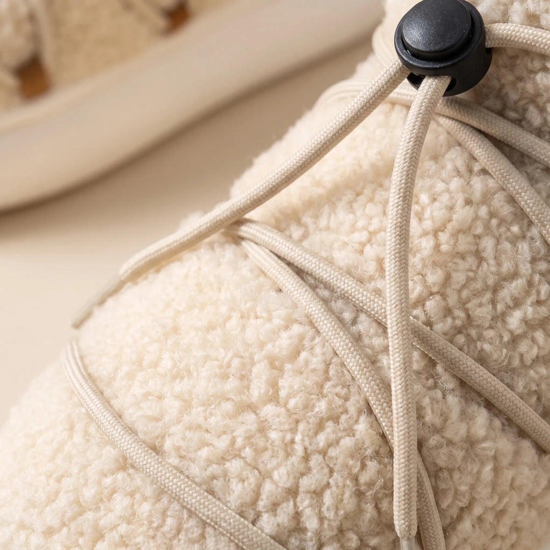 Pantoffels dames | Warme hoge pantoffel boots met teddyvoering