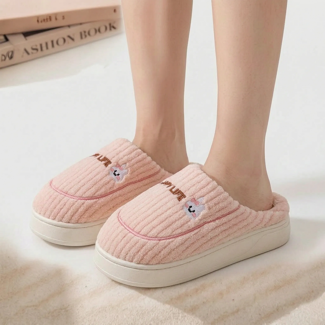 Pantoffels dames | Warme zachte instappers met dikke zool