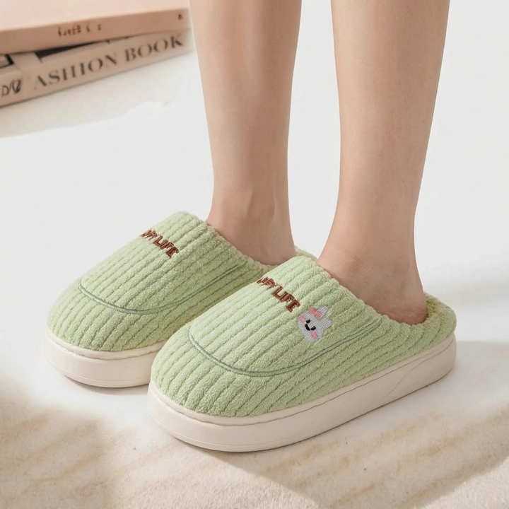 Pantoffels dames | Warme zachte instappers met dikke zool