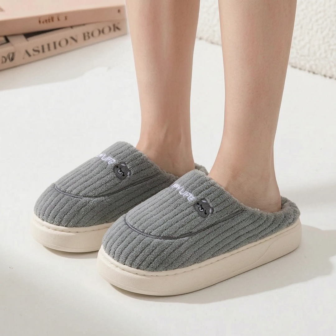 Pantoffels dames | Warme zachte instappers met dikke zool