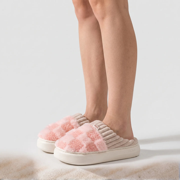 Pantoffels dames | Warme zachte instappers met dikke zool