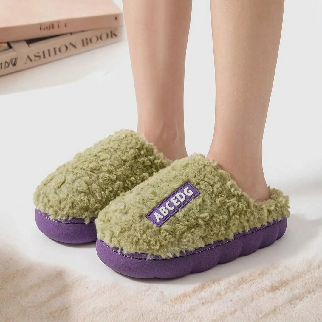 Pantoffels dames | Warme zachte instappers met dikke zool